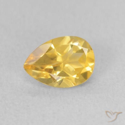 0.71ct Natürlicher gold-orange Citrin, Birnenform, VS