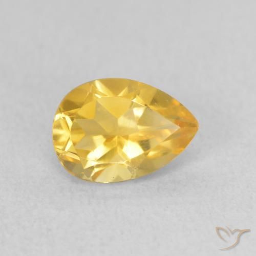 9,17 ctw natürlicher gold-orange Citrin, Birnenform, VS