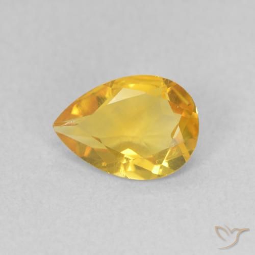 0.61ct Natürlicher Gold-Orange Citrin, Birnenform, VVS-VS