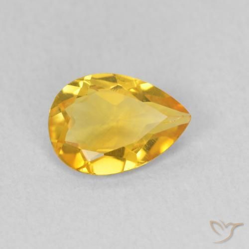 9,17 ctw natürlicher Gold-Orange Citrin, Birnenform, VVS-VS