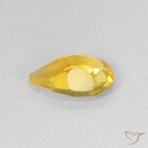 9,17 ctw natürlicher Gold-Orange Citrin, Birnenform, VVS-VS