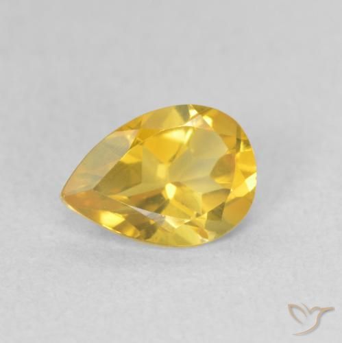 0.65ct Natürlicher Mittelgold Citrin, Birnenform, VVS-VS