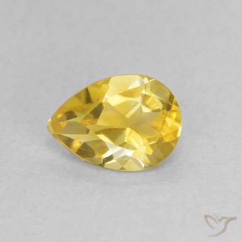 0.62ct Natürlicher Gelblich Gold Citrin, Birnenform, VVS-VS