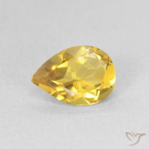 0.64ct Natürlicher gold-orange Citrin, Birnenform, VVS-VS