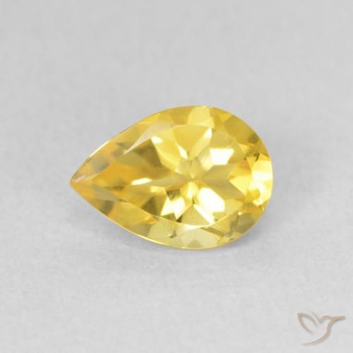 0.65ct Natürlicher Toskana Gelb Citrin, Birnenform, VVS-VS