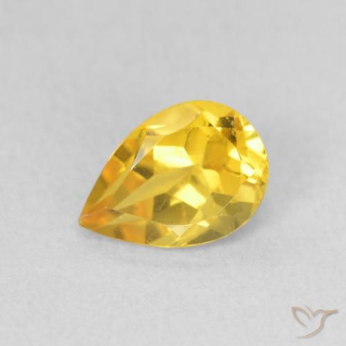 0.67ct Natürlicher gold-orange Citrin, Birnenform, VVS-VS