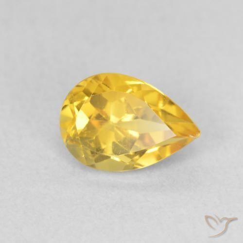 9,17 ctw natürlicher gold-orange Citrin, Birnenform, VVS-VS