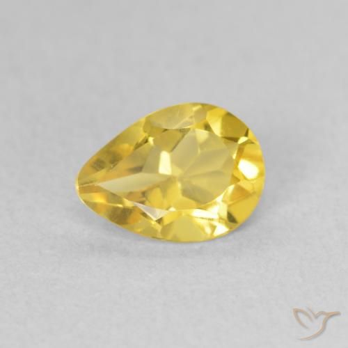 0.61ct Natürlicher gold-orange Citrin, Birnenform, VVS-VS
