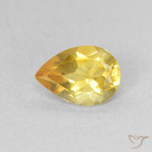 0.60ct Natürlicher gold-orange Citrin, Birnenform, VS