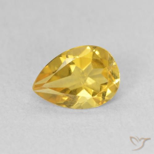 0.66ct Natürlicher gold-orange Citrin, Birnenform, VS