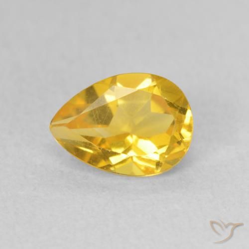 0.78ct Natürlicher gold-orange Citrin, Birnenform, VS