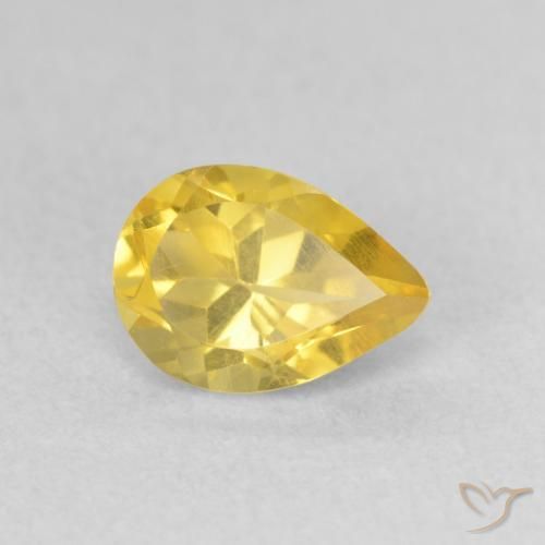 0.76ct Natürlicher Toskana Gelb Citrin, Birnenform, VS