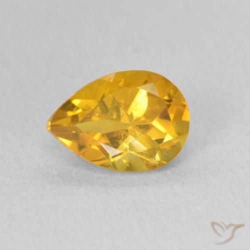 0.73ct Natürlicher gold-orange Citrin, Birnenform, VS