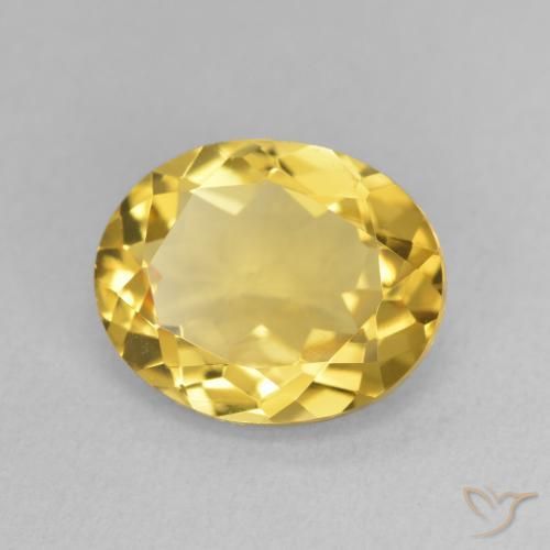 9,17 ctw natürlicher Mittelgold Citrin, Oval, Lichtdurchlässig