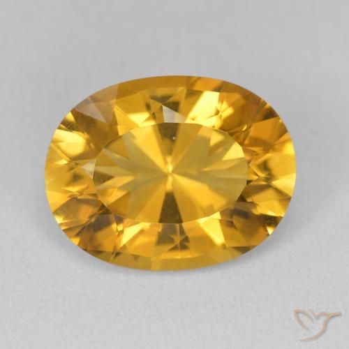 6.35ct Natürlicher Medium Light-Golden Citrin, Oval, VVS-VS
