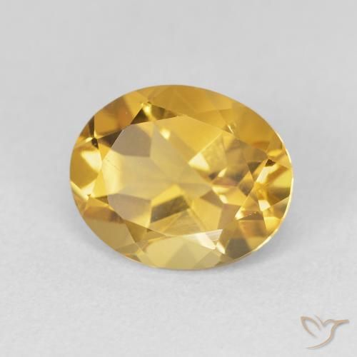 9,17 ctw natürlicher Golden Citrin, Oval, VVS-VS