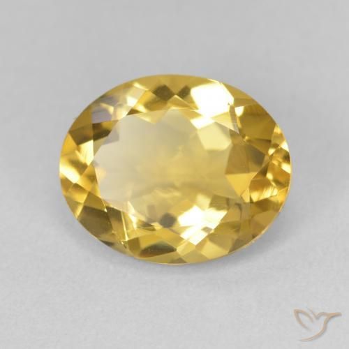 9,17 ctw natürlicher Golden Citrin, Oval, VVS-VS