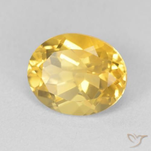 9,17 ctw natürlicher Golden Citrin, Oval, VVS-VS