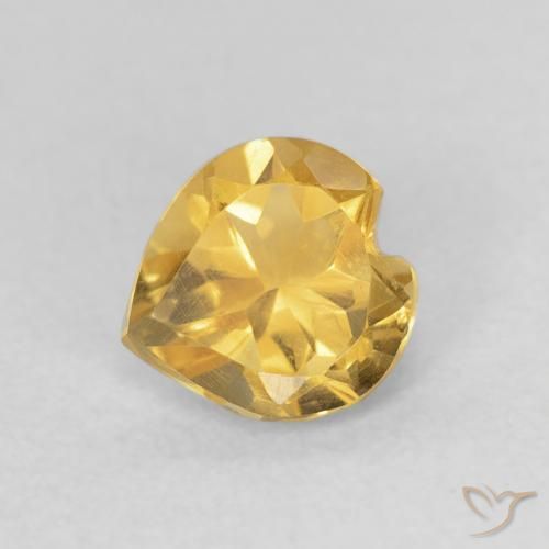0.64ct Natürlicher Tiefes Gold Citrin, Herz, VVS-VS