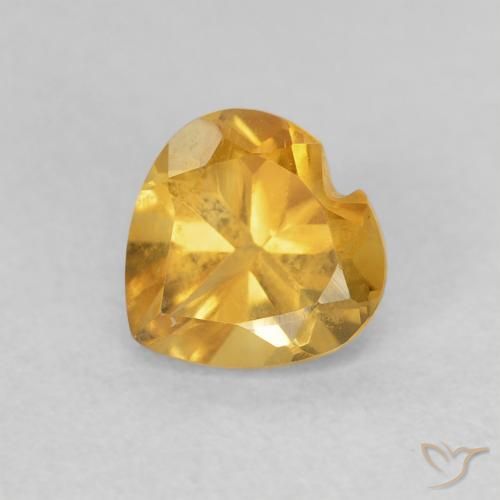 0.75ct Natürlicher Medium Light Orange-Gold Citrin, Herz, VVS