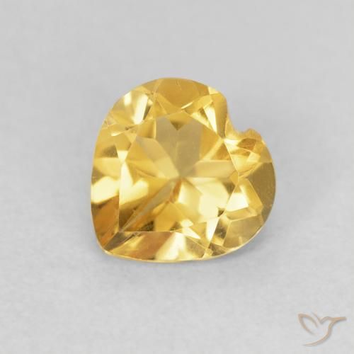 0.69ct Natürlicher Mittleres Gold Citrin, Herz, VVS