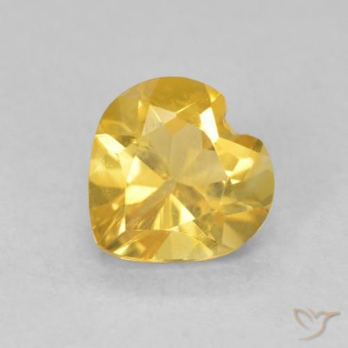 0.75ct Natürlicher Mittelgold Citrin, Herz, VVS-VS