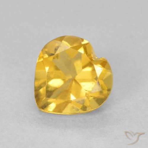 0.76ct Natürlicher Mittleres Gold Citrin, Herz, VVS-VS