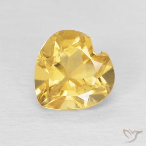 0.77ct Natürlicher Helles Gold Citrin, Herz, VVS-VS