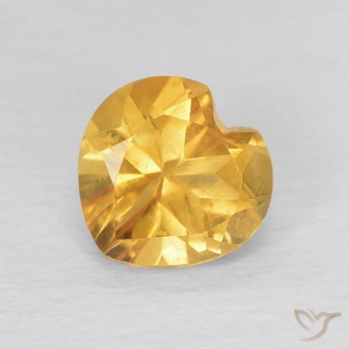 0.73ct Natürlicher Mittelgold Citrin, Herz, VVS-VS