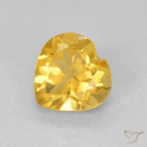 0.76ct Natürlicher Mittleres Gold Citrin, Herz, VVS-VS