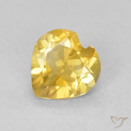 0.62ct Natürlicher Mittelgold Citrin, Herz, VVS-VS