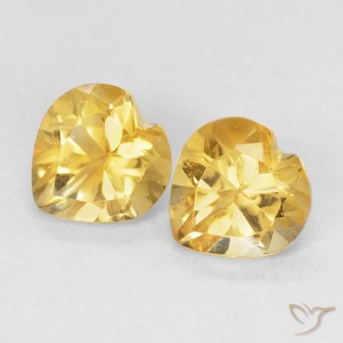 1.41ctw Natürlicher gold-orange Citrin, Herz, VVS-VS