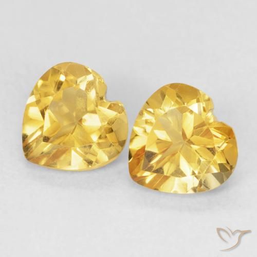 1.45ctw Natürlicher Golden Citrin, Herz, VVS-VS