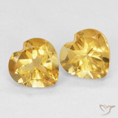 1.51 ct natürliche Mittelgold Citrin-Edelsteine, Herz, VVS-VS