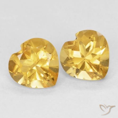 1.45 ct natürliche Mittelgold Citrin-Edelsteine, Herz, VVS-VS