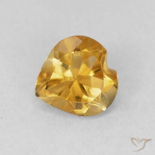 0.66ct Natürlicher Medium Dark-Golden Citrin, Herz, VVS