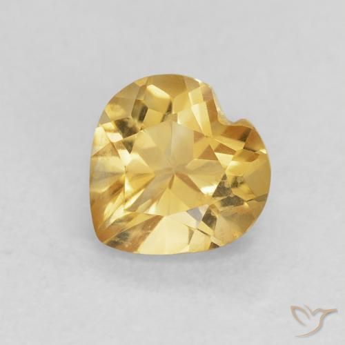 0.79ct Natürlicher Tiefes Goldorange Citrin, Herz, VVS