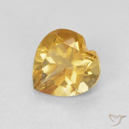 0.67ct Natürlicher Medium Dark-Golden Citrin, Herz, VVS