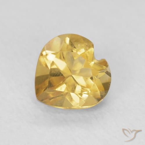 0.75ct Natürlicher Mittleres Gold Citrin, Herz, VVS