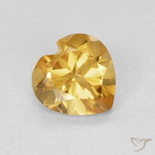 0.71ct Natürlicher Tiefes Goldorange Citrin, Herz, VVS