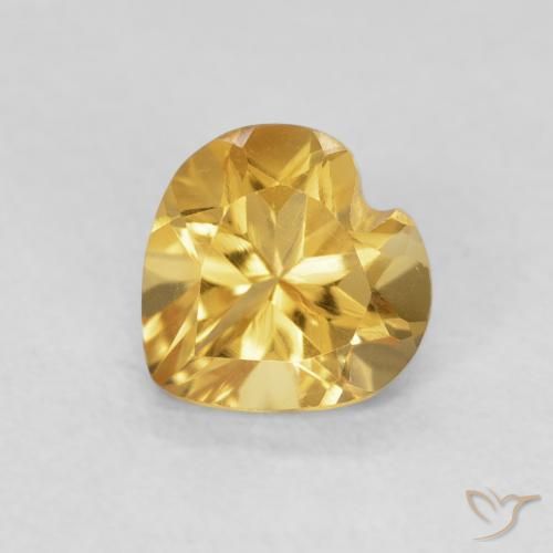 0.74ct Natürlicher Tiefes Goldorange Citrin, Herz, VVS