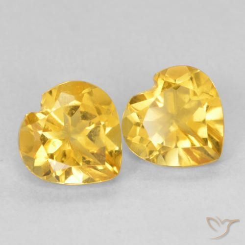 1.39 ct natürliche Helles Gold Citrin-Edelsteine, Herz, VVS-VS