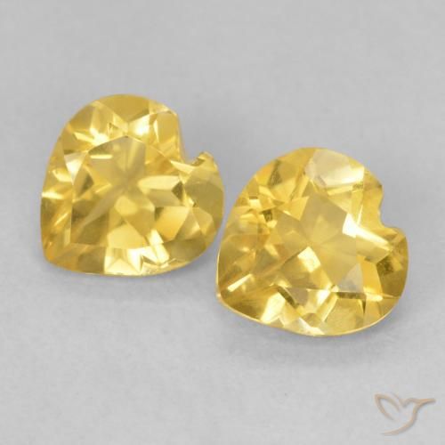 1.25ctw Natürlicher Mittelgold Citrin, Herz, VVS-VS