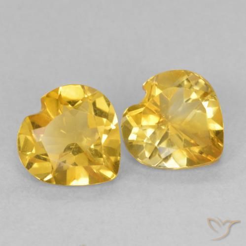 1.30 ct natürliche Golden Citrin-Edelsteine, Herz, VVS-VS