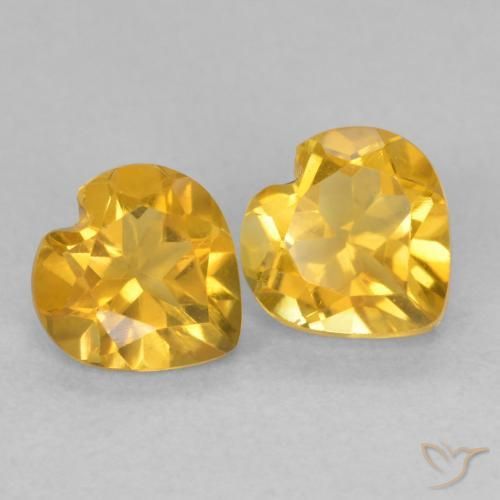1.40 ct natürliche Helles Gold Citrin-Edelsteine, Herz, VVS-VS