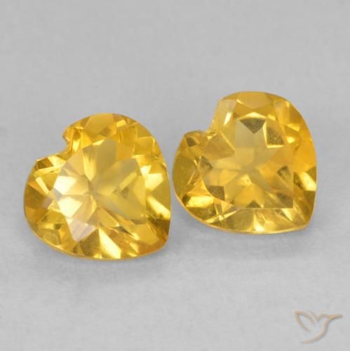 1.38 ct natürliche Tiefes Gold Citrin-Edelsteine, Herz, VVS-VS
