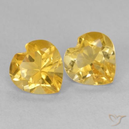 1.48 ct natürliche Golden Citrin-Edelsteine, Herz, VVS-VS