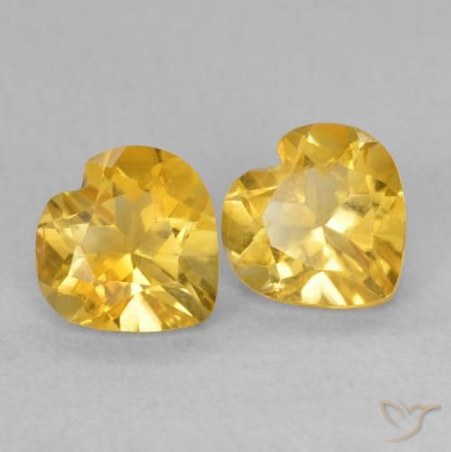 1.41 ct natürliche Tiefes Gold Citrin-Edelsteine, Herz, VVS-VS