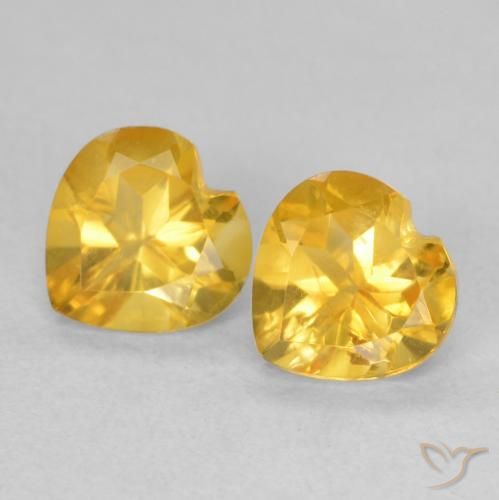 1.40ctw Natürlicher Helles Gold Citrin, Herz, VVS-VS