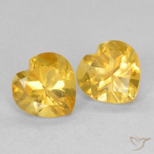 1.40 ct natürliche Helles Gold Citrin-Edelsteine, Herz, VVS-VS